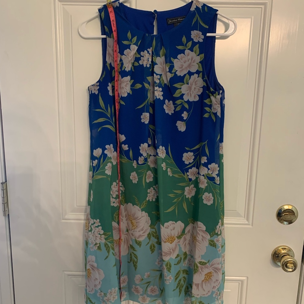 Jessica Howard Blue and White Sleeveless Midi Sundress